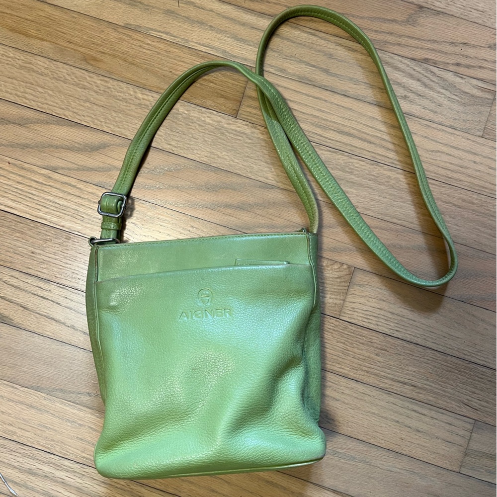 Etienne Aigner vintage green leather bag